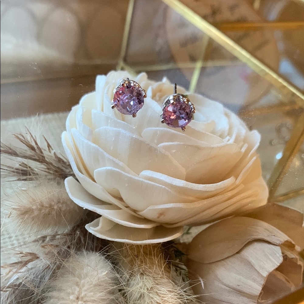 Purple Jewel Stud Earrings